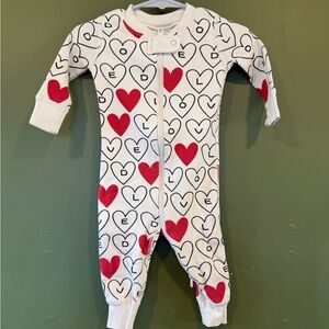 Hannah Andersson Valentine’s LOVE Footless Pajamas